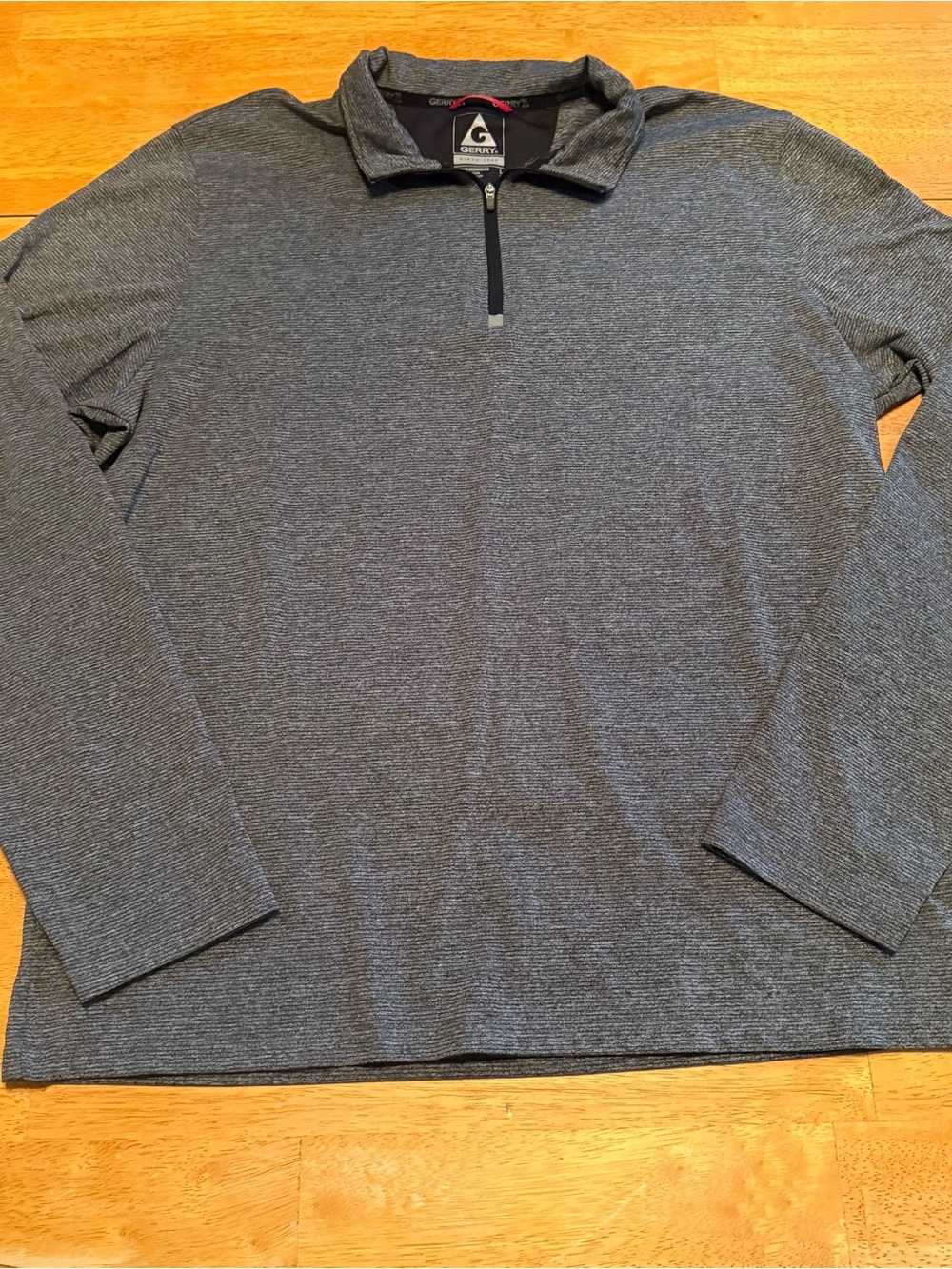 Gerry Mens Quarter Zip Pullover Large Gray Heather Long Sleeve 1745090